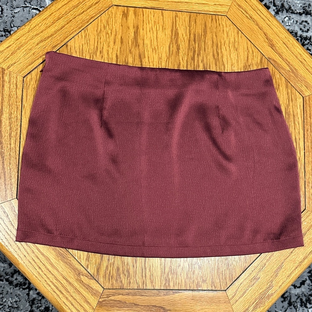 *FREE PEOPLE* Burgundy Mini All The Way Skirt Size 6 - Picture 6 of 6